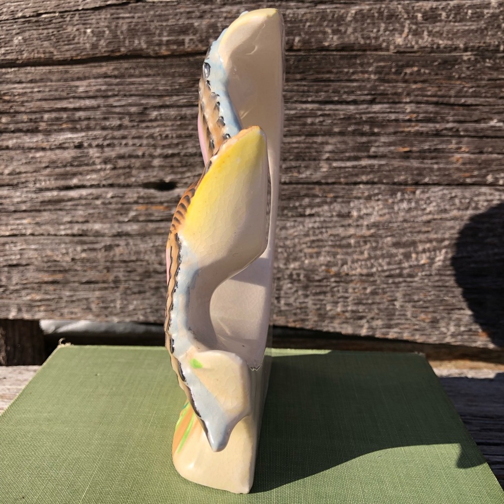 Vintage Wall Pocket Japan made PY crane duck ceramic flower vase Japanese bird💚 - Picture 6 of 14